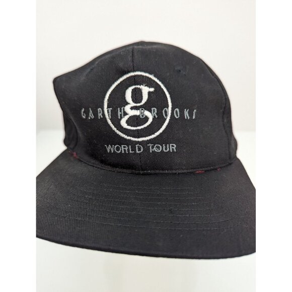 Garth Brooks World Tour Emb Logo Men Black Adjustable Snapback Cap Hat - Picture 1 of 8